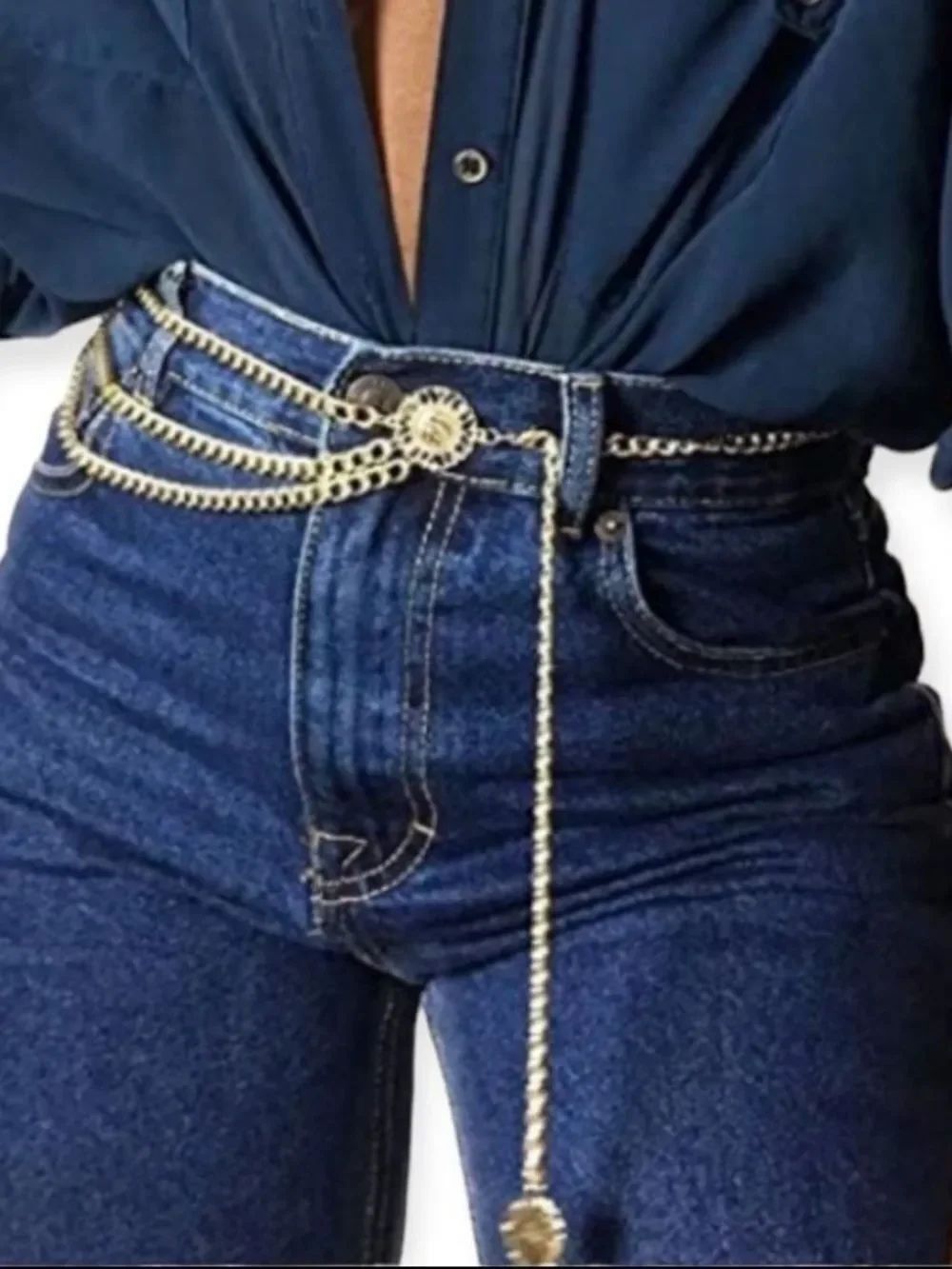 Gold Multi Layer Chain Body Waist Chain Belt NWT